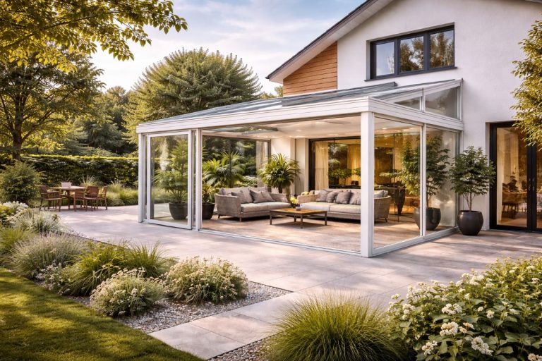 Warmwintergarten Augsburg außen isoliert Glasanbau ganzjährig Wohnraum