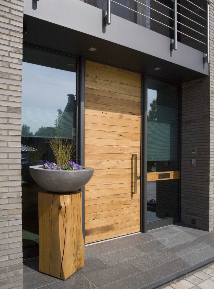 Holz Haustür Augsburg Concept Eiche modern außen mit Massivholz