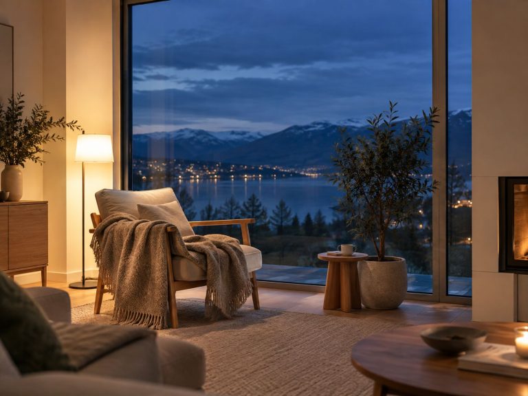 Neues energieeffizientes Fenster im warmen Wohnzimmer nach dem geförderten Fensteraustausch